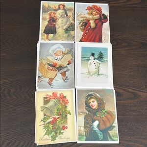 12 Vintage Holiday Greeting Cards Set